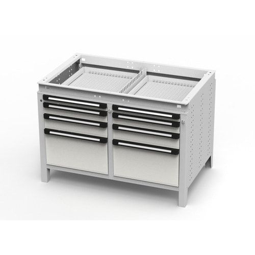 OTTOKIND Werkbank - bündige Arbeitsplatte - 850 x 1.150 x 750 mm (HxBxT) - 8 Schubladen - lichtgrau