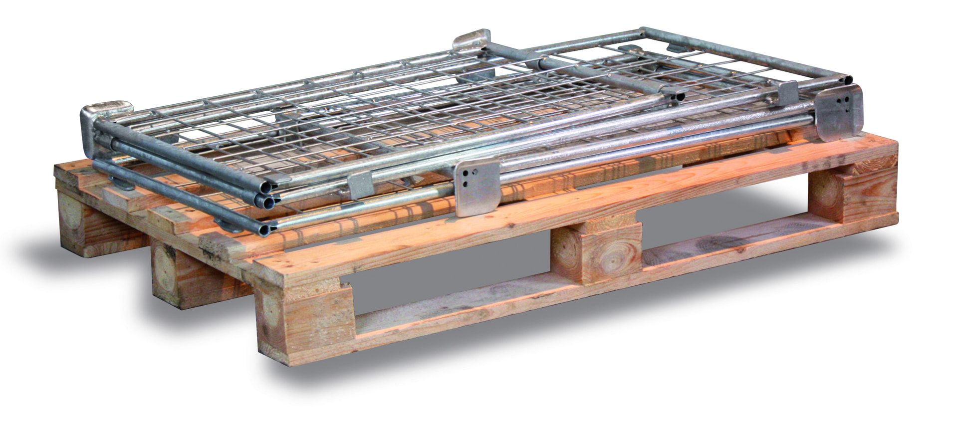 Palettenaufsatzrahmen für Europalette - 1.500 kg - Höhe 400 mm - 4-fach stapelbar - Gitter - lichtblau