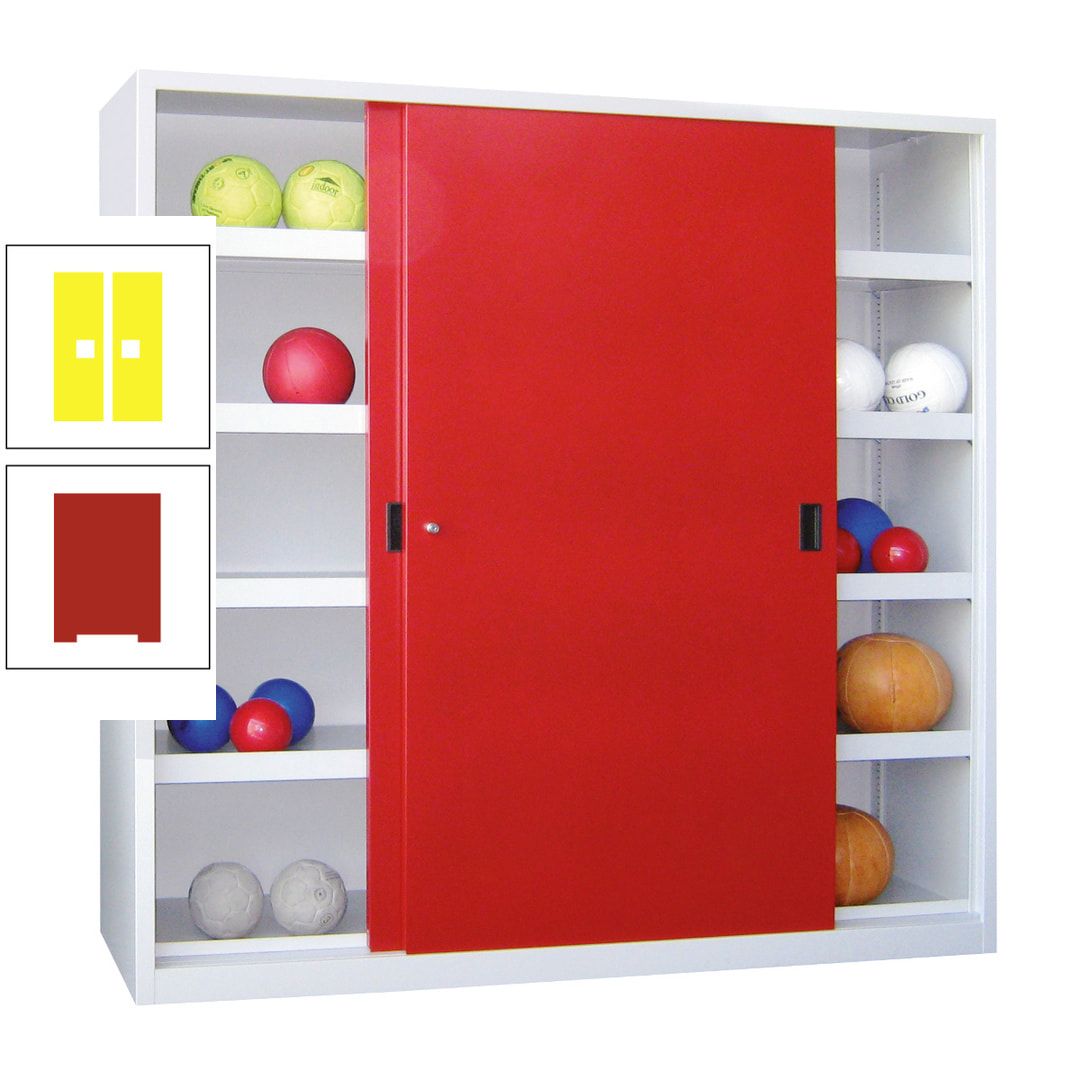 Ballschrank - Schiebetüren - Trennwand - 8 Böden - 1.950x1.500x600 mm (HxBxT) - anthrazitgrau