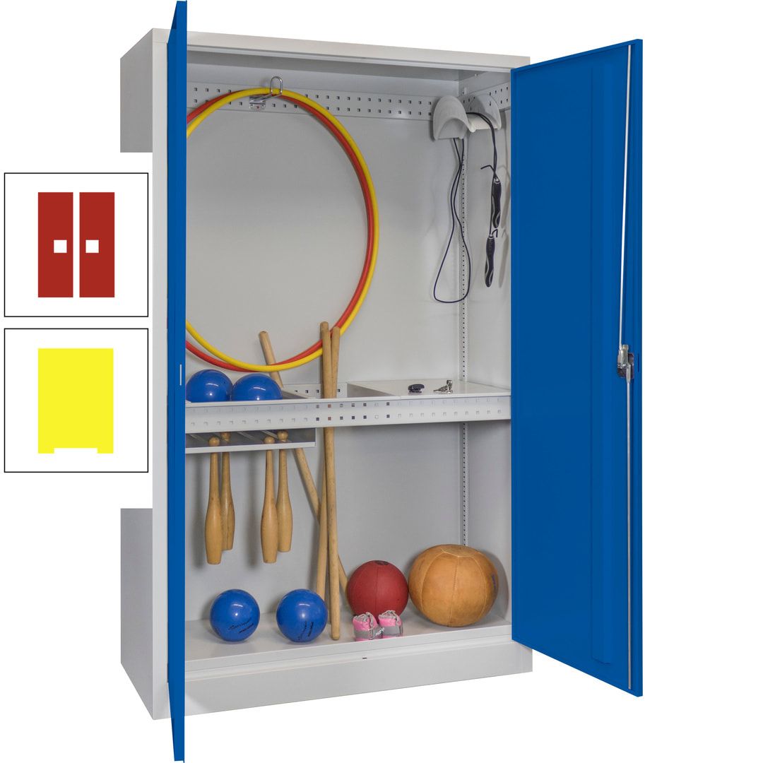 Sportschrank - Vollblechtüren - Variante 3 - 1.950x1.200x500 mm (HxBxT) - anthrazitgrau
