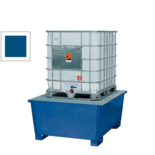 Auffangwanne für 1 x 1.000 l IBC - Abfüllbock - 1.390 x 1.350 x 1.300 mm (HxBxT) - enzianblau