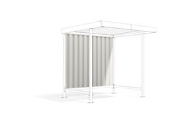Rückwand - Unterstand - Überdachung - blickdicht- wetterfest - 1.880 x 2.250 mm (HxB) - grauweiß