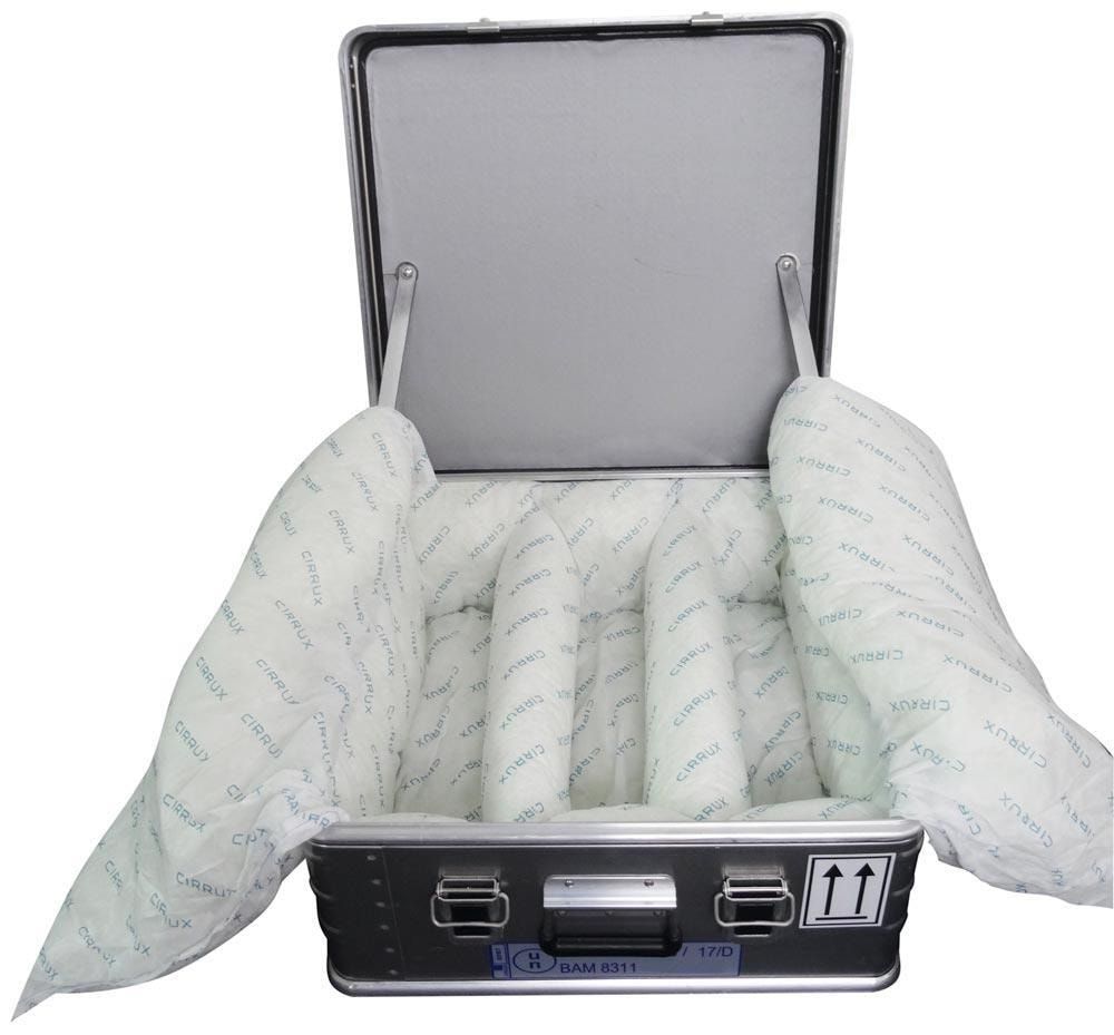 Akku-Safe, Transportbox Lithium Batterien, Brandschutz, Aluminium, 250x600x600 mm (HxBxT), 67 l Vol, Polsterung feuerfest , staubfrei, Federfallgriff