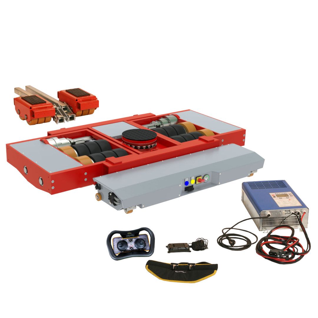 Elektrisches Fahrwerk - Elektrofahrwerk - Set mit Transportfahrwerk - Traglast 25.000 kg - Fernsteuerung