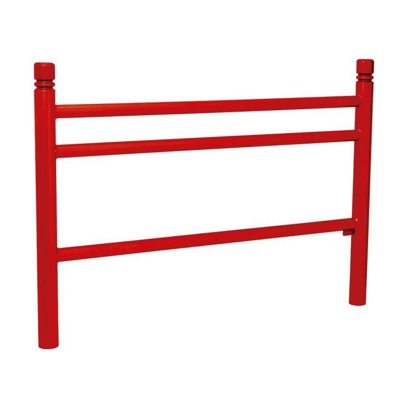 Geländer 3 Stahlrohre - 1.000 x 1.572 mm - Pfosten mit Edelstahlkopf - Farbe enzianblau - Außengeländer Systemgeländer