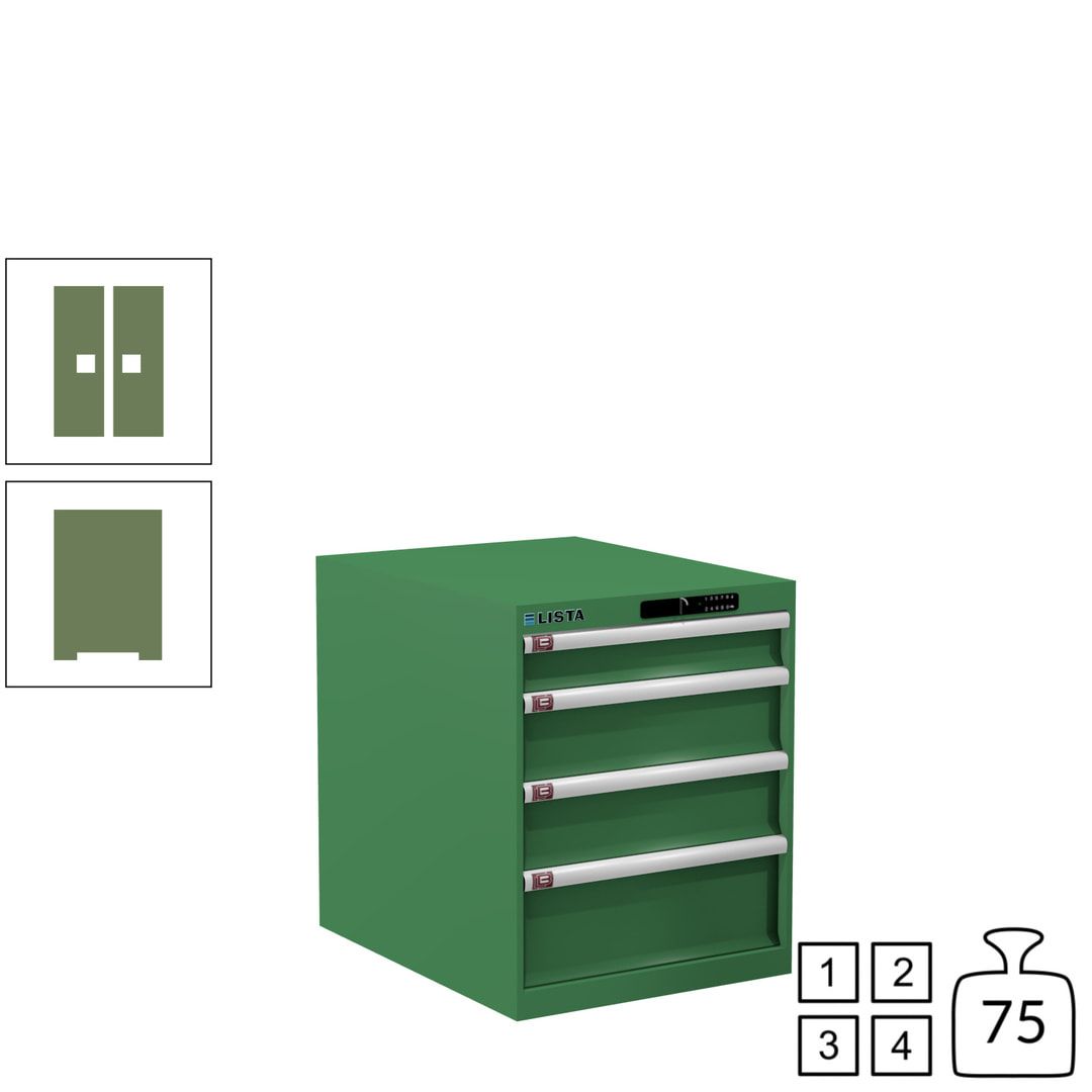 Lista Schubladenschrank - 14.350.010 - 700x564x725 mm (HxBxT) - 4 Schubladen - 75 kg - Key Lock - lichtblau (RAL 5012)