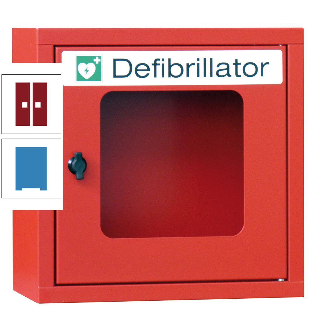 Defibrillatorenschrank - 400 x 400 x 200 mm (HxBxT) - Sichtfenster - anthrazitgrau