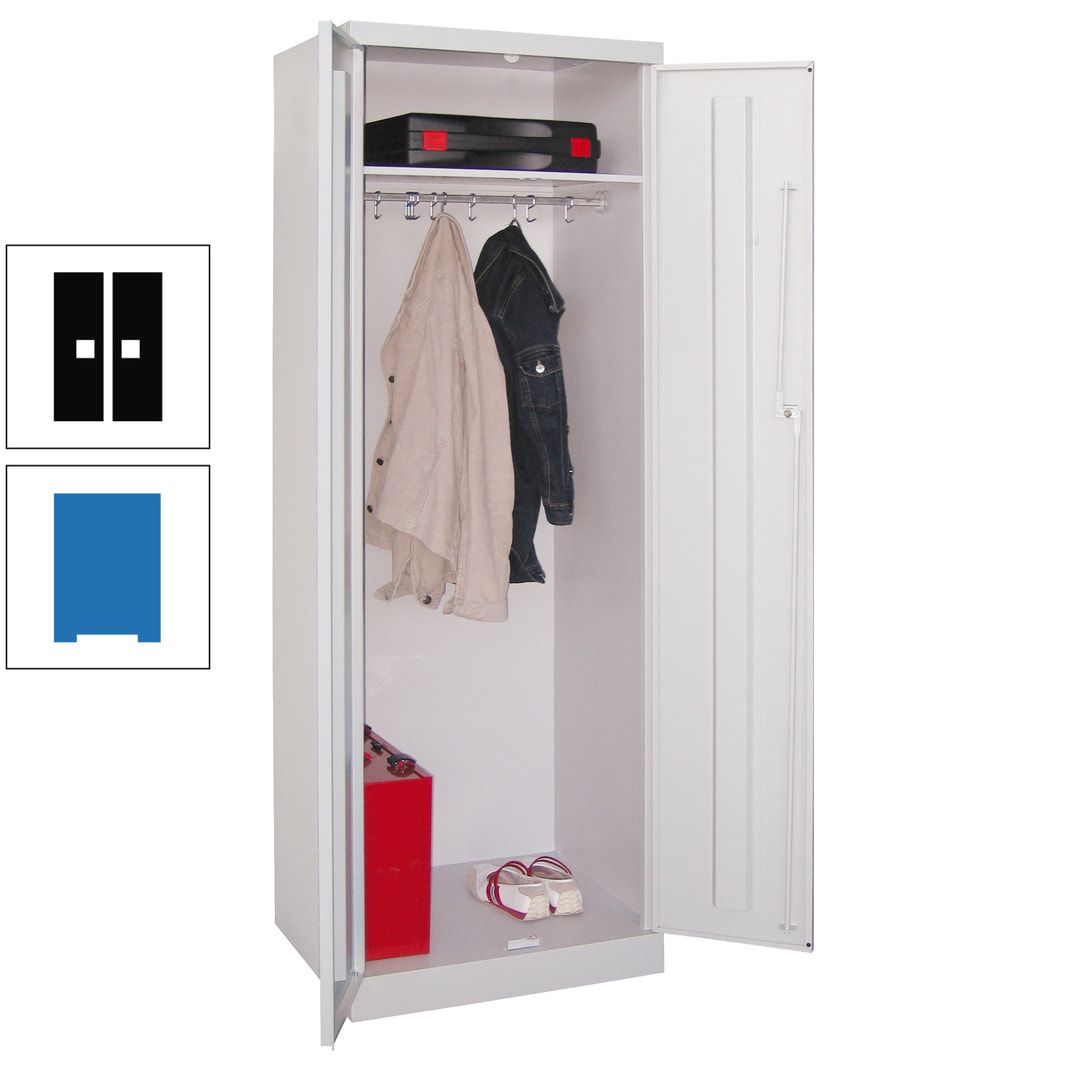 Garderobenschrank - 1 Fachboden - Kleiderstange - 1.800x600x500 mm (HxBxT) - Zylinderschloss - anthrazitgrau