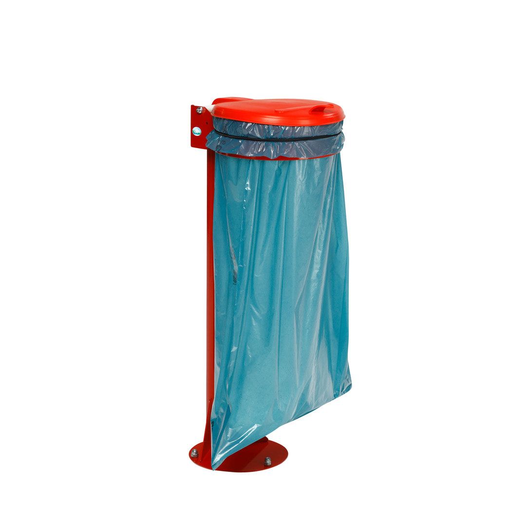 Müllsackhalter - Standgerät - Stahl - Kunststoff Deckel - für 120 l Säcke - 1.050 x 370 x 465 mm (HxBxT) - enzianblau