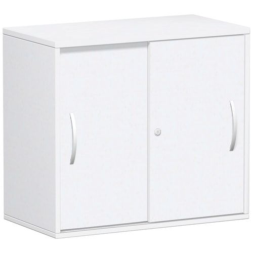 Anstell-Schiebetürenschrank, Stellfüße, 2 Ordnerhöhen, Fachboden, 720 x 1.200 x 425 mm (HxBxT), Korpus Ahorn, Front Buche