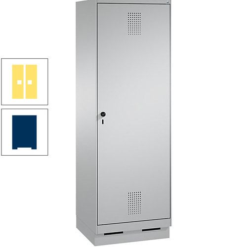 Doppel-Spind, Garderobenschrank, 1 Tür für 2 Abteile a 300 mm, Korpus anthrazitgrau, Türen anthrazitgrau, 1.800 x 600 x 500 mm (HxBxT)