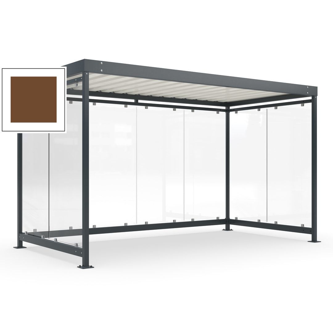 Fahrradunterstand, Fahrgastunterstand, Bushaltestelle, Bausatz, 12-13 Personen, 2.510 x 4.195 x 2.165 mm (HxBxT), 8 Wände, Achatgrau