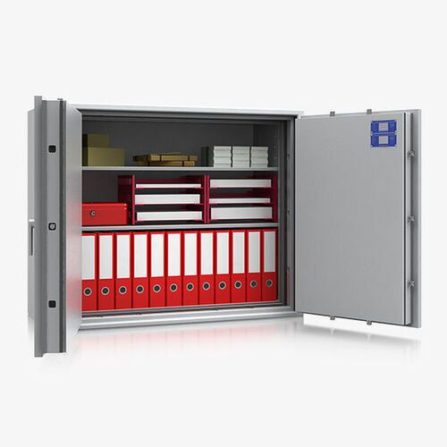 Dokumententresor, Geldschrank, Safe, Aktenschrank, VdS Klasse 1, 60 Min. feuerfest, Türen 2-flügelig, 1.045 x 1.128 x 506 mm (HxBxT), Farbe lichtgrau