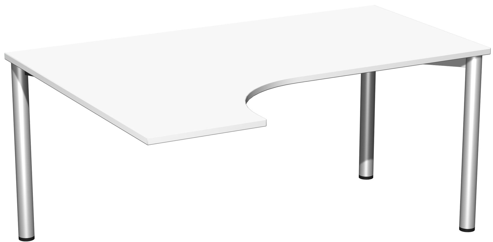 Eckschreibtisch - Ecke links - 4-Fuß Flex - 720 x 1.600 x 1.200 mm (HxBxT) - Gestell anthrazit - Ahorn
