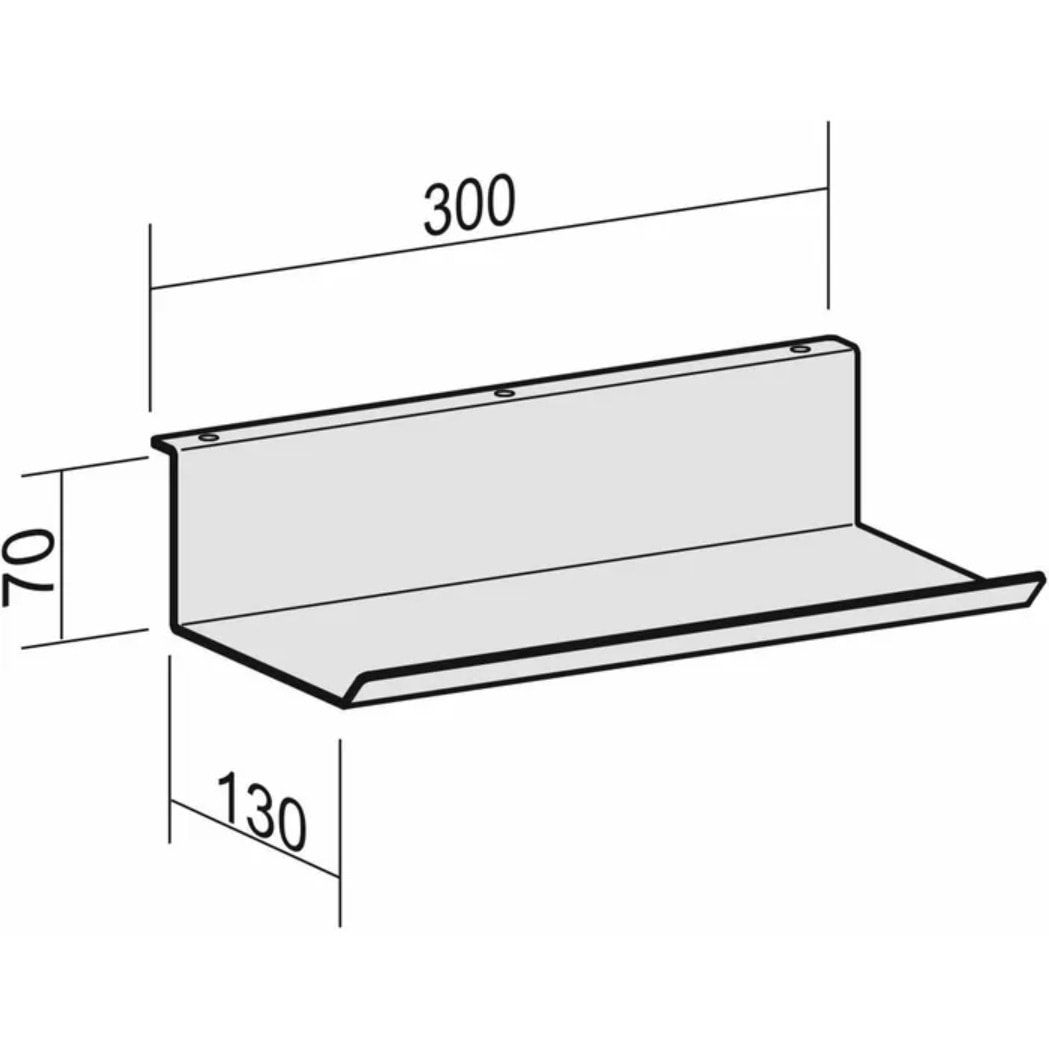 Kabelhalter unter Tischplatte zu montieren, 70 x 300 x 130 mm (HxBxT), Metall, Farbe: silber