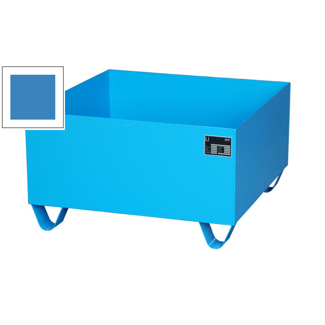 Auffangwanne - 800 x 800 mm (BxT) - 210 l - Füße - feuerrot