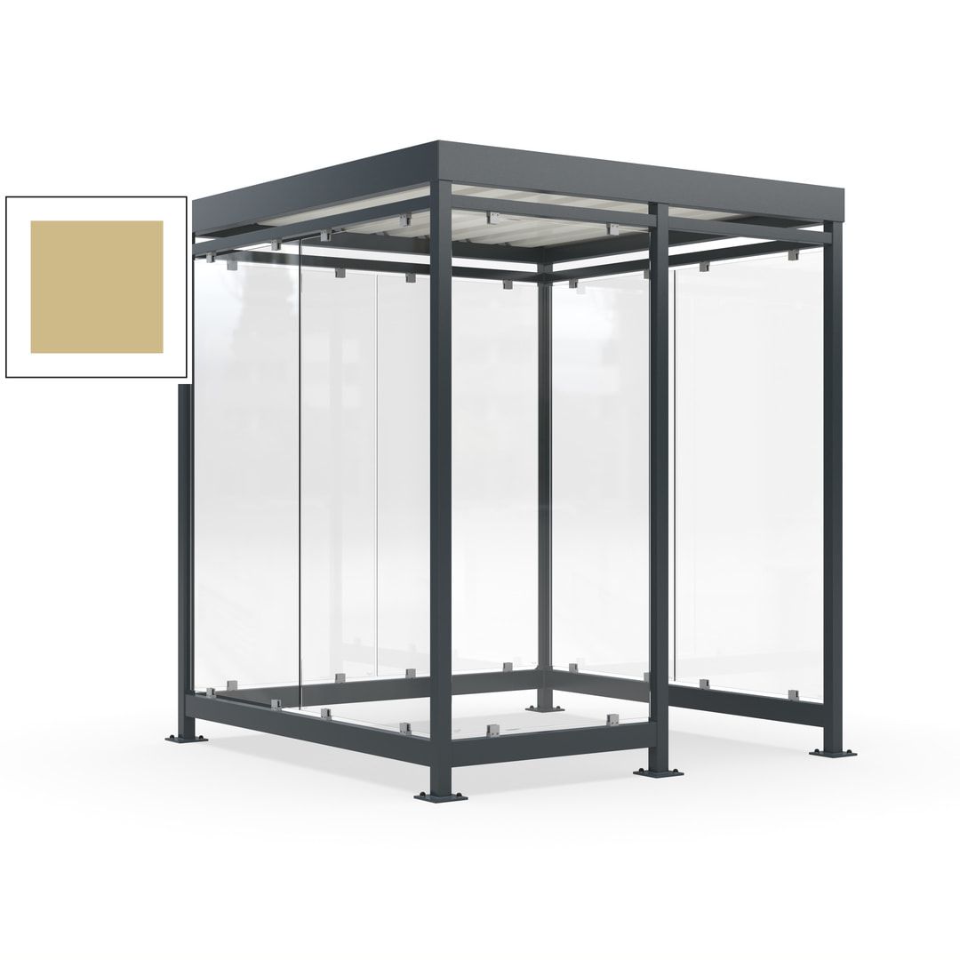 Raucherunterstand, Bushaltestelle, 7 Wände, 6-7 Personen, 2.510 x 2.165 x 2.165 mm (HxBxT), Farbe Achatgrau