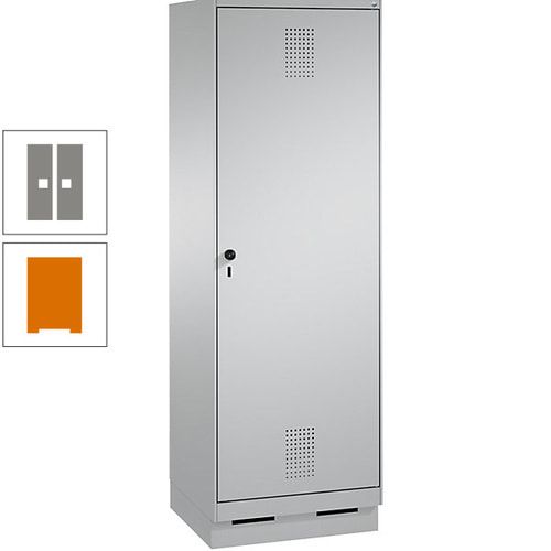 Doppel-Spind, Garderobenschrank, 1 Tür für 2 Abteile a 300 mm, Korpus anthrazitgrau, Türen anthrazitgrau, 1.800 x 600 x 500 mm (HxBxT)