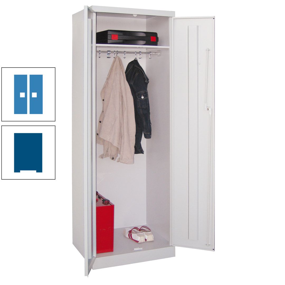 Garderobenschrank - 1 Fachboden - Kleiderstange - 1.800x600x500 mm (HxBxT) - Zylinderschloss - anthrazitgrau