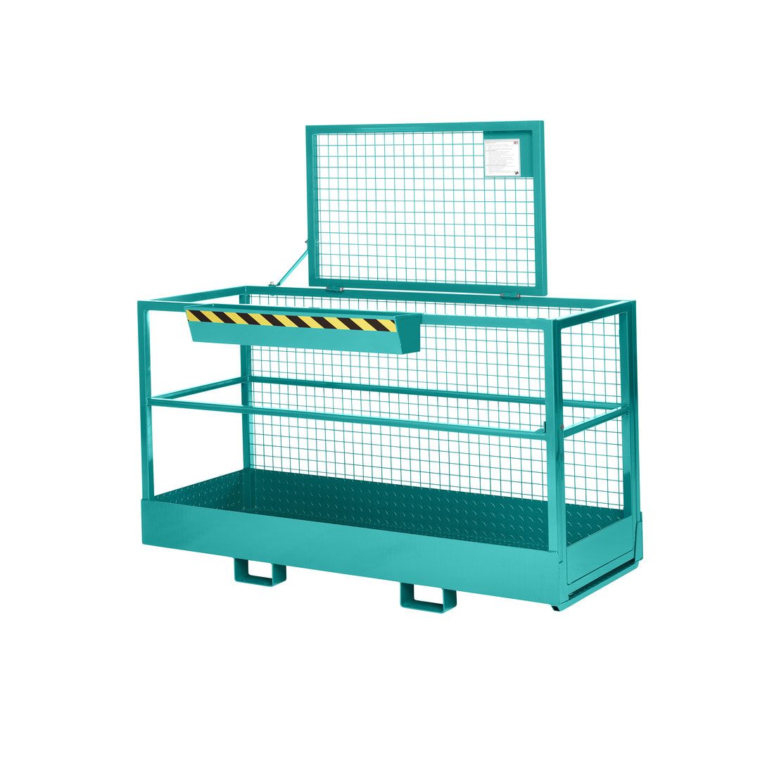 Arbeitsbühne für Stapler und Frontlader - Arbeitskorb - Montagebühne - Extra breit - Traglast 300 kg - 1.910 x 2.000 x 800 mm (HxBxT) - anthrazitgrau