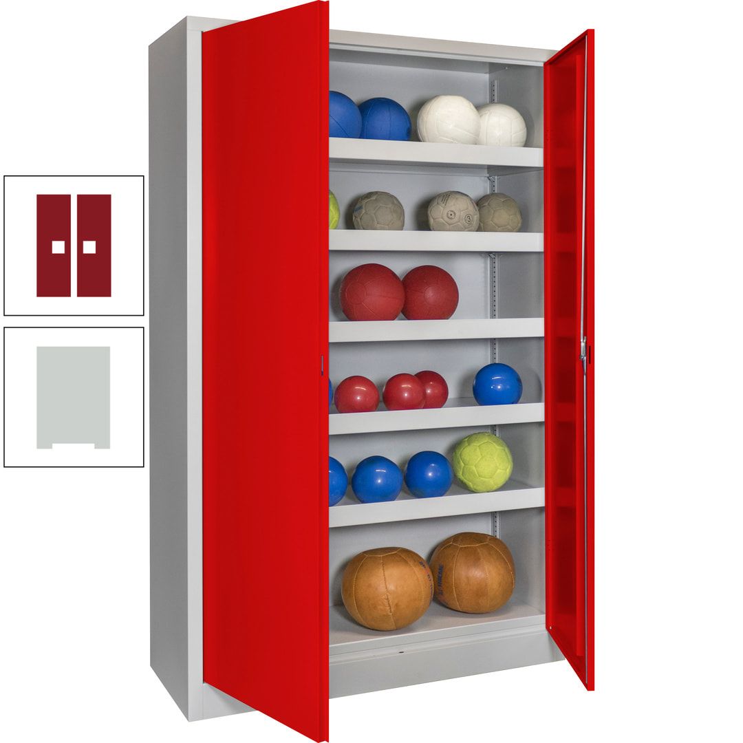 Ballschrank - Vollblechtüren - 5 Böden - 1.950x1.200x500 mm (HxBxT) - anthrazitgrau