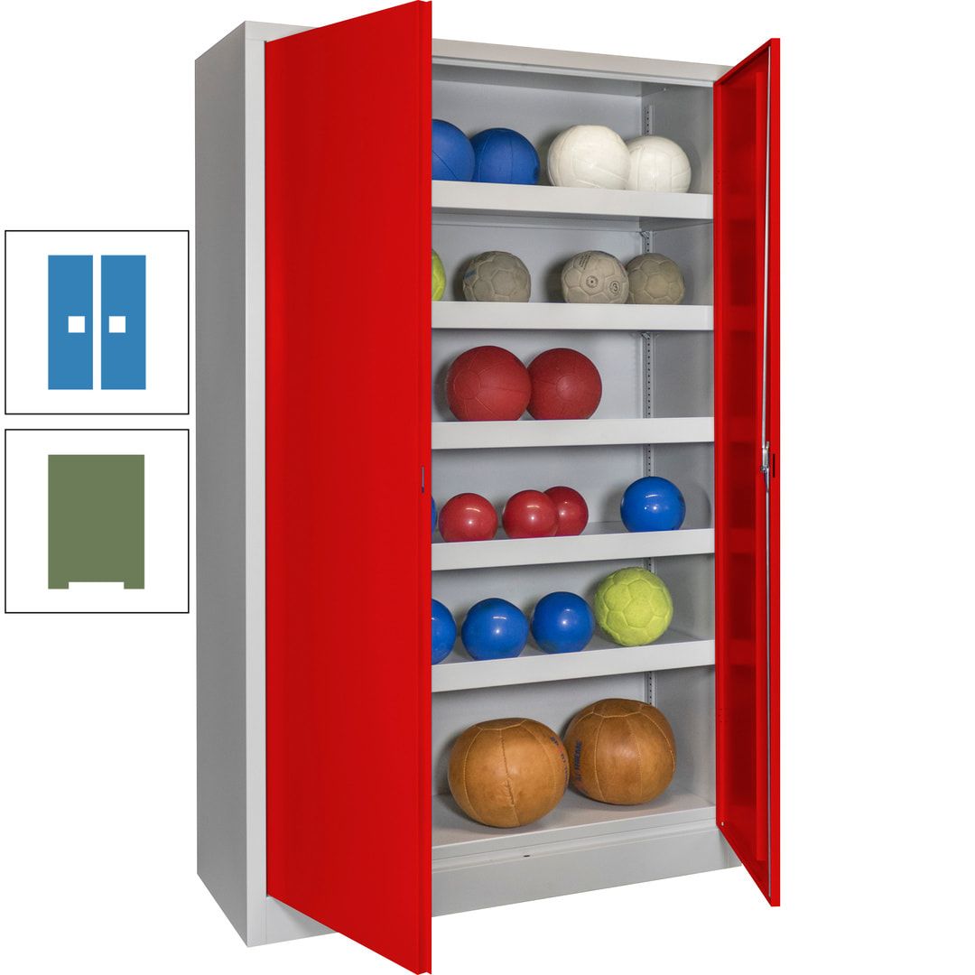 Ballschrank - Vollblechtüren - 5 Böden - 1.950x1.200x500 mm (HxBxT) - anthrazitgrau
