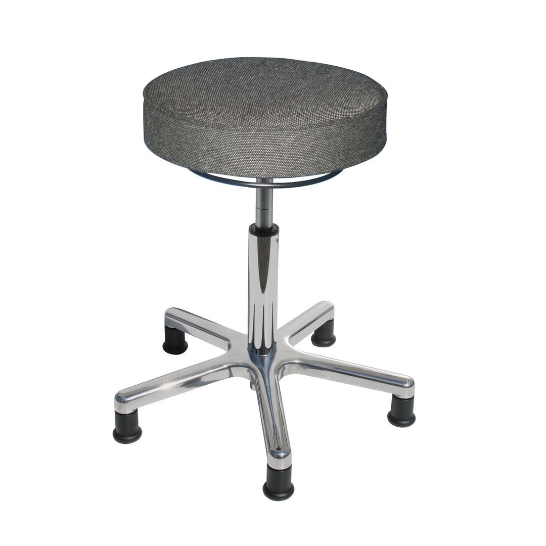 Arbeitshocker - Sitzhöhe 550 - 730 mm - Polster anthrazit - Aluminium Fußkreuz mit Gleitern