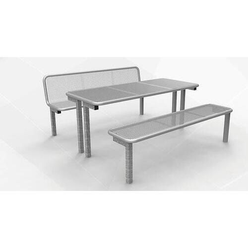 Drahtgitter-Tisch für Außenbereich, zum Einbetonieren, Farbe anthrazitgrau, 730 x 1.795 x 770 mm (HxB)