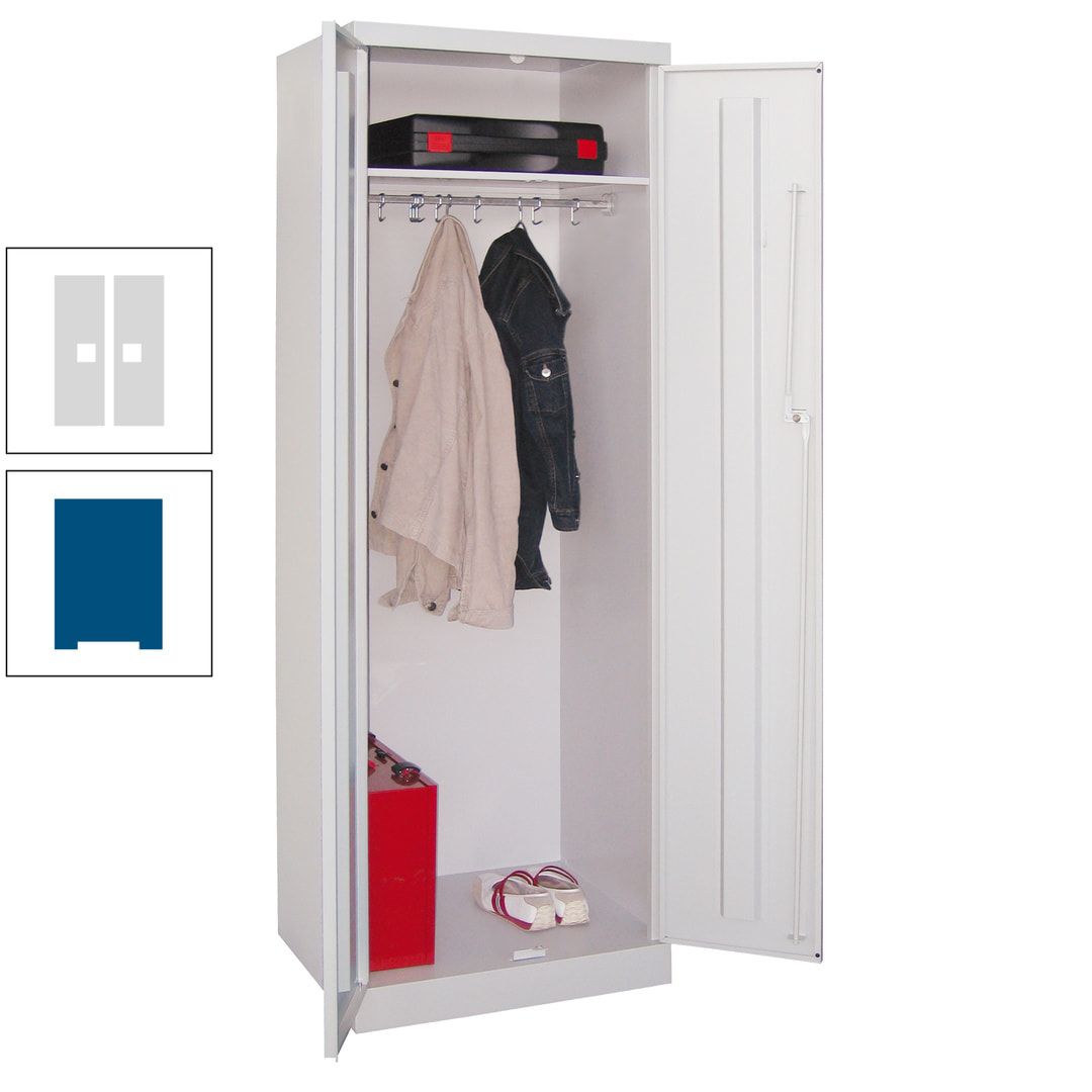 Garderobenschrank - 1 Fachboden - Kleiderstange - 1.800x600x500 mm (HxBxT) - Zylinderschloss - anthrazitgrau