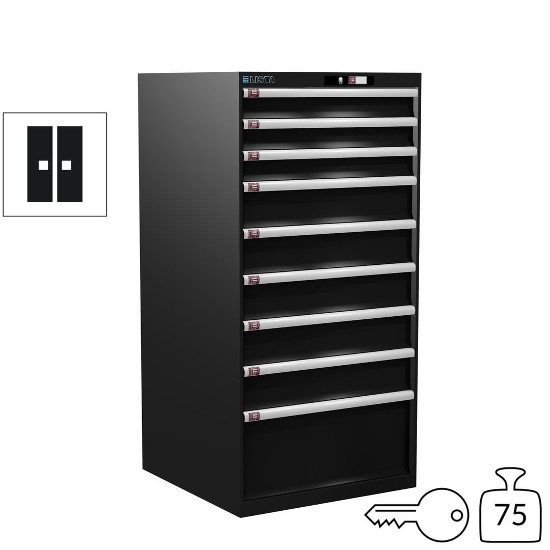 Lista Schubladenschrank - 13.106.010 - 1.450x717x725 mm (HxBxT) - 9 Schubladen - 200 kg - Key Lock - lichtblau (RAL 5012)