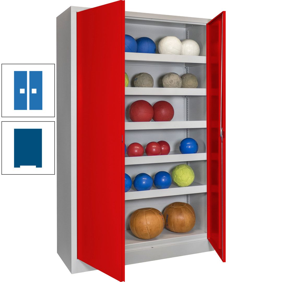 Ballschrank - Vollblechtüren - 5 Böden - 1.950x1.200x500 mm (HxBxT) - anthrazitgrau