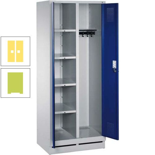 Mehrzweckschrank, Doppeltüren, Füße, 2 Abteile a 300 mm, Korpus anthrazitgrau, Tür anthrazitgrau, 1.800 x 600 x 500 mm (HxBxT)