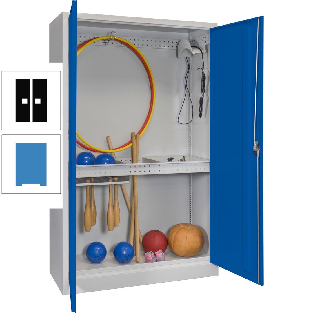 Sportschrank - Vollblechtüren - Variante 3 - 1.950x1.200x500 mm (HxBxT) - anthrazitgrau