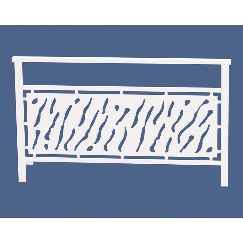 Geländer gestanztes Blech, 900 x 1.500 mm, Farbe enzianblau, eckiger Handlauf, Außengeländer, Systemgeländer