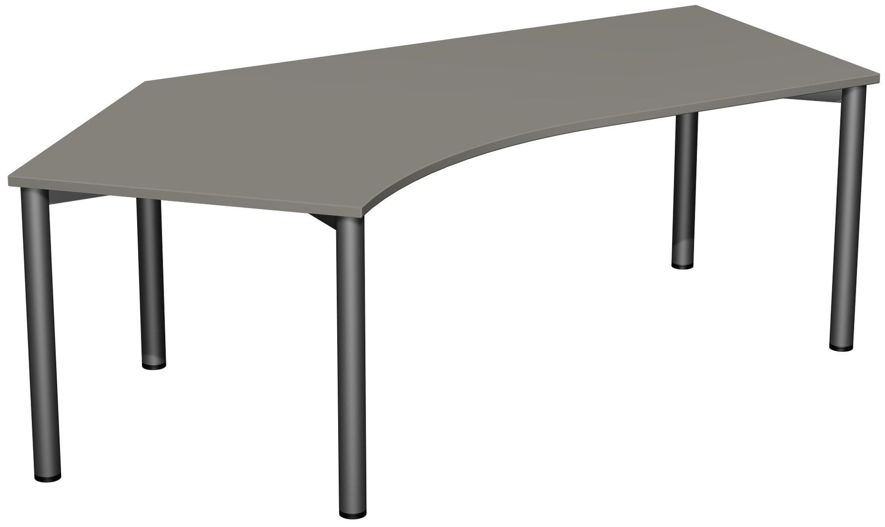 Winkel-Schreibtisch - Winkel links - 4-Fuß Flex - 720 x 2.166 x 1.130 mm (HxBxT) - Gestell anthrazit - Ahorn
