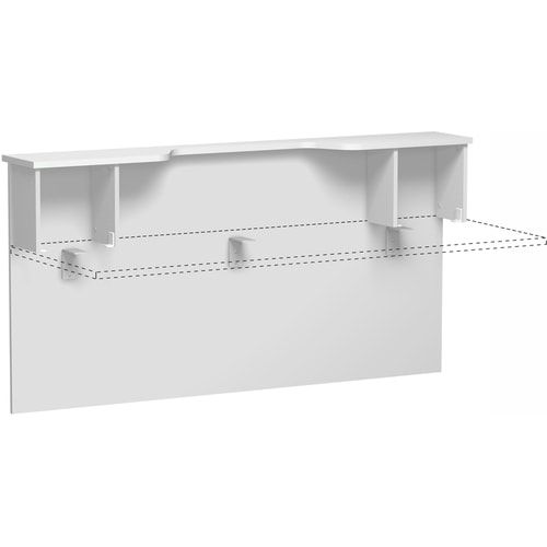 Anbau Thekenelement, Anbaumodul, Monitorausschnitt, Fachseiten, 25 mm Dreischicht-Feinspan, 1.025 x 1.800 x 300 mm (HxBxT), Dekor Ahorn