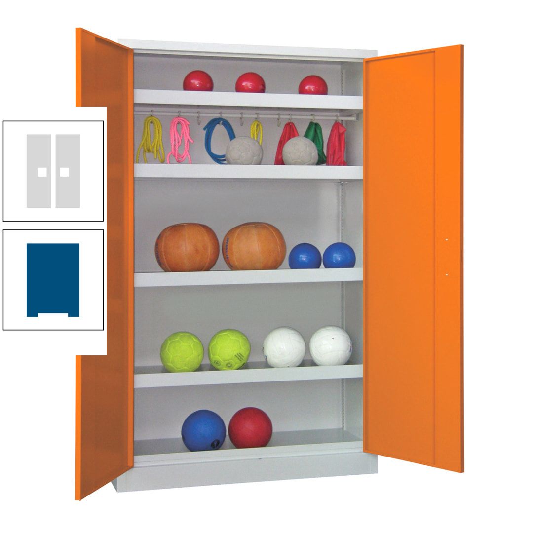 Ballschrank - Vollblechtüren - 4 Böden - 1 Hakenleiste - 1.950x1.200x500 mm (HxBxT) - anthrazitgrau