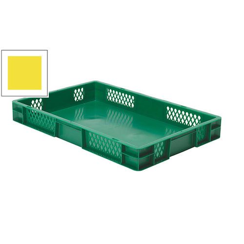 Eurobox - Eurokasten - Volumen 14,5 l - Boden geschlossen, Wände durchbrochen - 75 x 400 x 600 mm (HxBxT) - VE 2 Stk. - blau