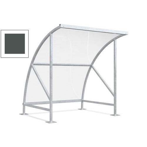Fahrradunterstand - Fahrradgarage mit Bogendach - Stahl und Kunststoff - 2.290 x 2.090 x 2.100 mm (HxBxT) - Farbe Achatgrau
