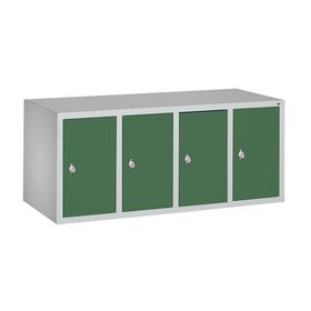 Aufsatzschrank für Spinde und Schließfachschränke, 4 Abteile, 500 x 1.190 x 500 mm (HxBxT), Stahlschrank