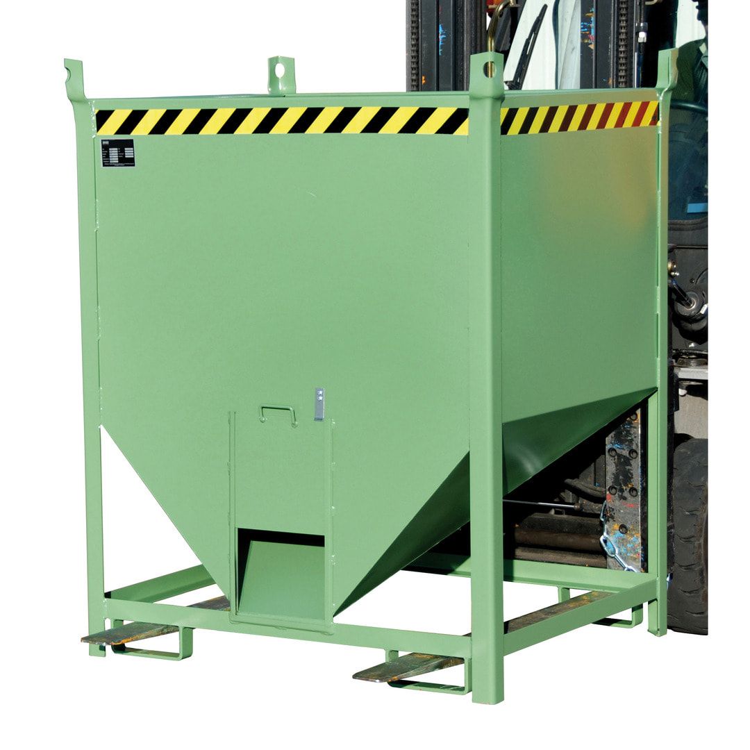 BAUER Silobehälter - 1000 l Volumen - 1500 kg Tragkraft - Schiebeverschluss - feuerrot