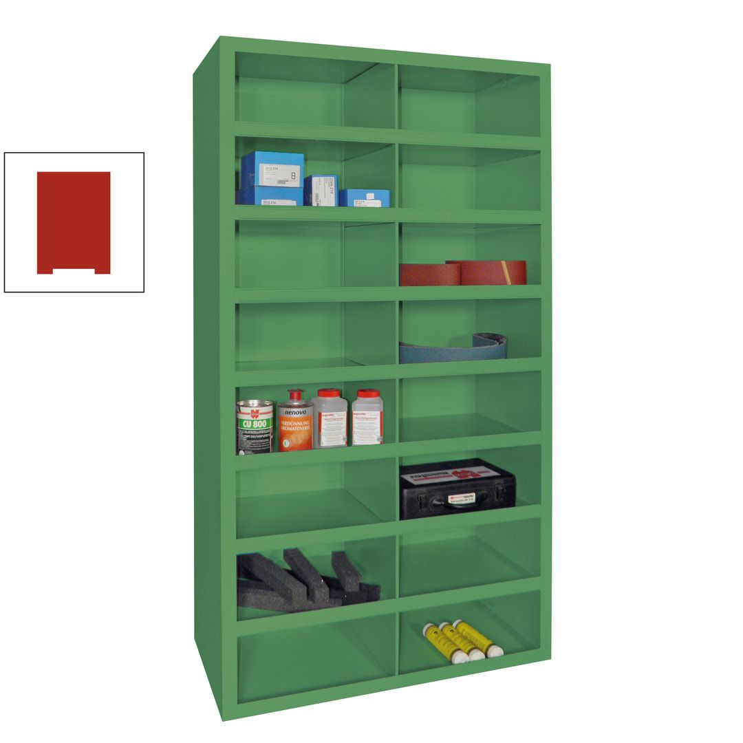 Fächerregal - Sortierstation - Ordnungsregal - 16 Fächer - Materialschrank - 1.800 x 1.000 x 500 mm (HxBxT) - Farbe anthrazitgrau