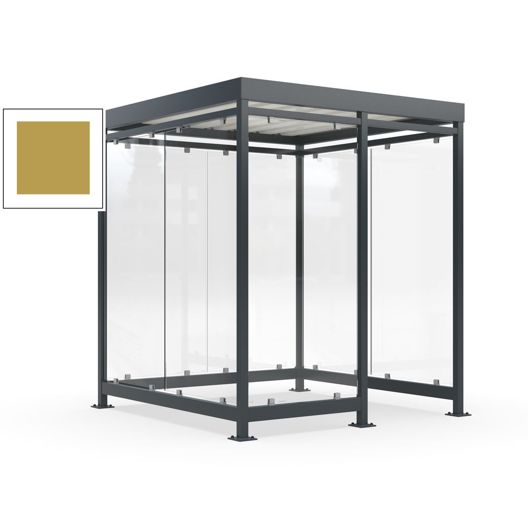 Raucherunterstand, Bushaltestelle, 7 Wände, 6-7 Personen, 2.510 x 2.165 x 2.165 mm (HxBxT), Farbe Achatgrau