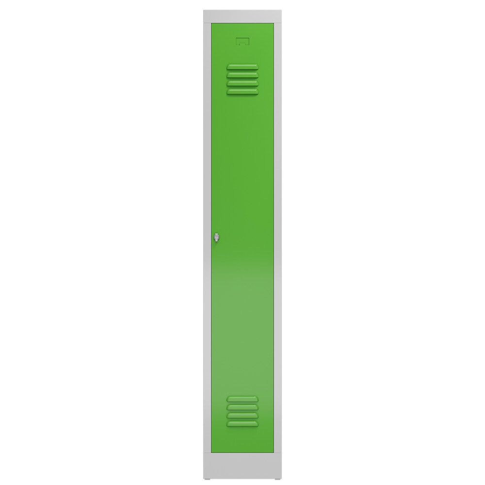 Garderobenschrank, Garderobenspind, 1 Abteil, 1.800 x 310 x 500 mm (HxBxT), Stahl, Drehriegelverschluss, Korpus: lichtgrau, Front: anthrazitgrau