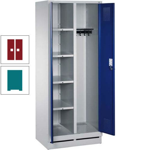 Mehrzweckschrank, Doppeltüren, Füße, 2 Abteile a 300 mm, Korpus anthrazitgrau, Tür anthrazitgrau, 1.800 x 600 x 500 mm (HxBxT)