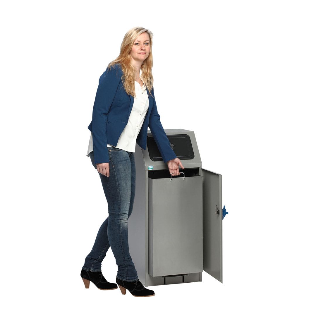 Wertstoffsammelgerät - Volumen 43 l - 760 x 405 x 475 mm (HxBxT) - silber