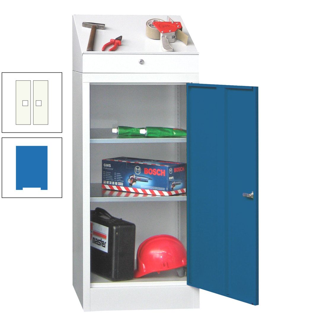 Stehpult mit Schrank - Vollblechtür - Zylinderschloss - 1.270x500x500 mm (HxBxT) - anthrazitgrau