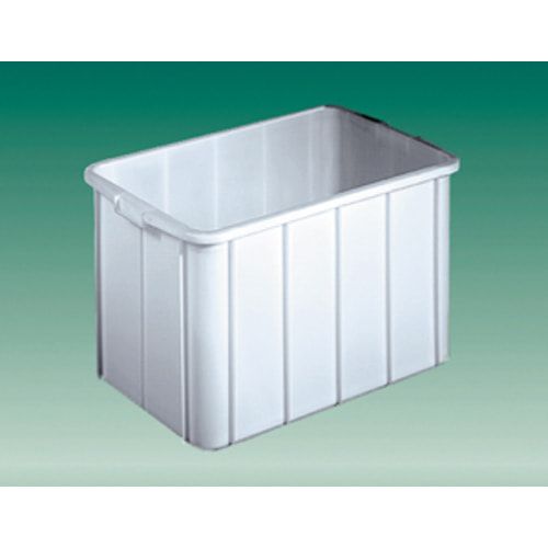 Eckiger Behälter - PE - Muschelgriff - BxLxH 660x450x410 mm - 96 l - weiß