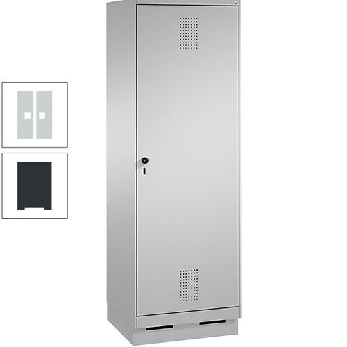 Doppel-Spind, Garderobenschrank, 1 Tür für 2 Abteile a 300 mm, Korpus anthrazitgrau, Türen anthrazitgrau, 1.800 x 600 x 500 mm (HxBxT)