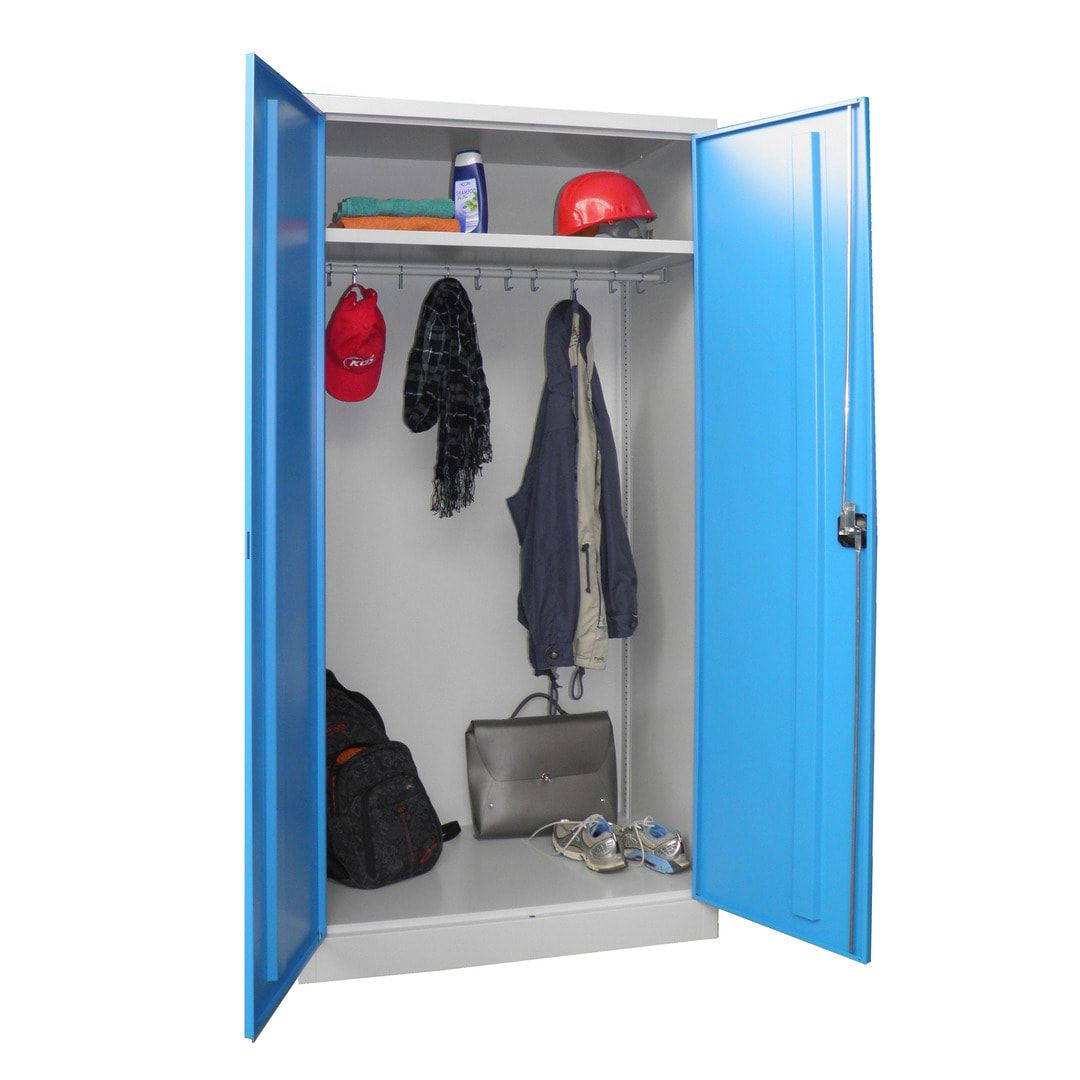 Garderobenschrank - 1.950x1.000x500 mm (HxBxT) - Hutboden, pulverbeschichtet - anthrazitgrau